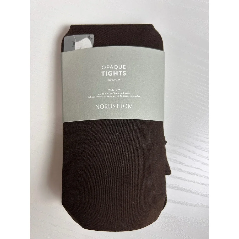 NWT Nordstrom Body Sculpt Naked Sheer High Waist and Brown Opaque Tights Medium